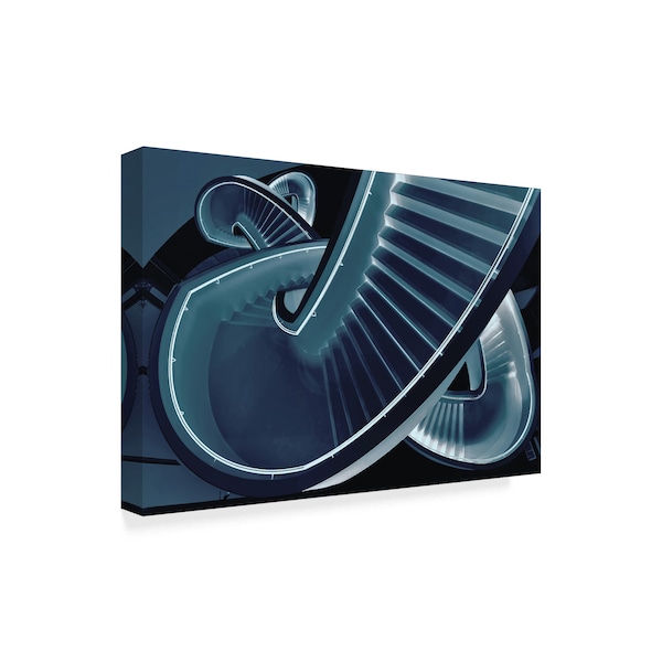 Henk Van Maastricht 'Blue Stair' Canvas Art,22x32